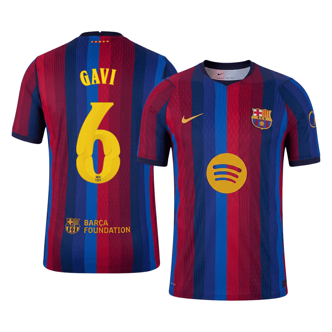 GAVI #6 Barcelone Domicile Maillot 2026/27 Rouge&Bleu Joueur - UCL
