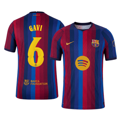 GAVI #6 Barcelone Domicile Maillot 2026/27 Rouge&Bleu Joueur - UCL