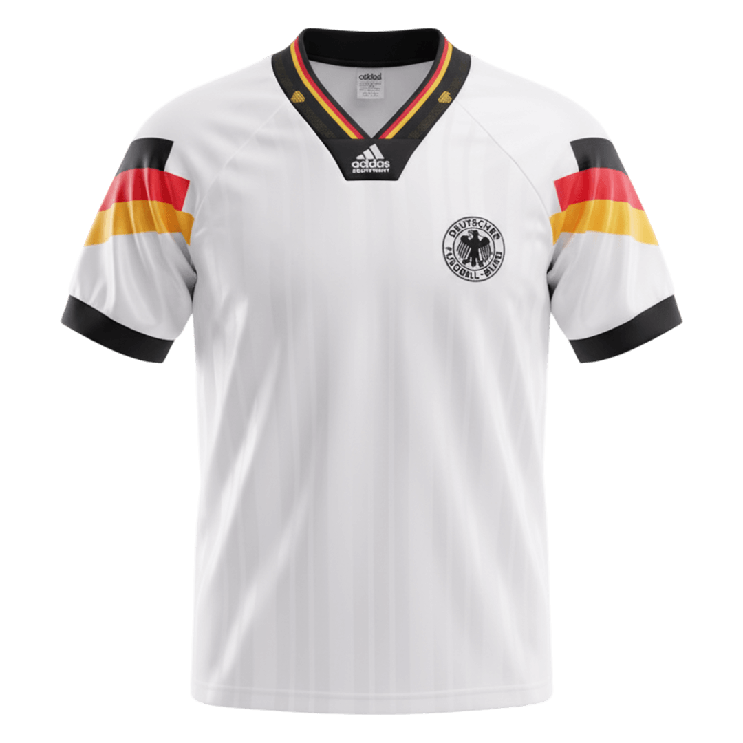 Retro Duitsland Thuisshirt 1992 Wit