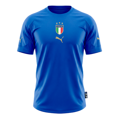 Retro Italië Thuisshirt 2004 Blauw