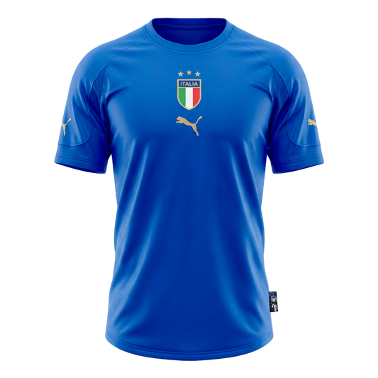 Retro Italië Thuisshirt 2004 Blauw