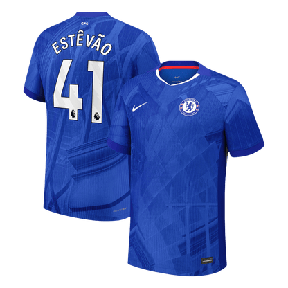 ESTÊVÃO #41 Chelsea Thuisshirt 2025/26 Blauw Authentiek