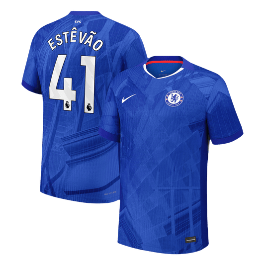 ESTÊVÃO #41 Chelsea Thuisshirt 2025/26 Blauw Authentiek