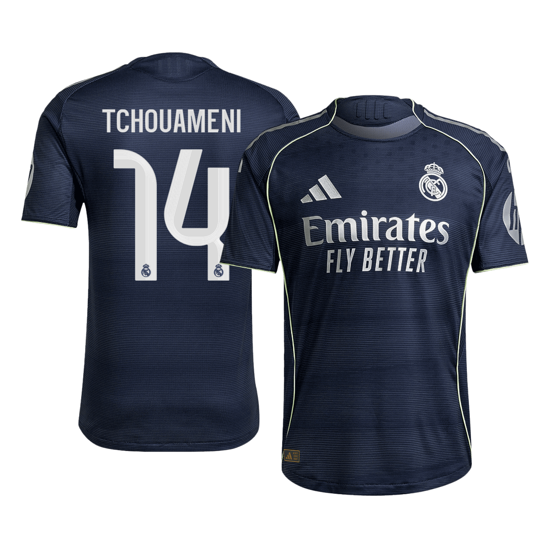 TCHOUAMENI #14 Real Madrid Uitshirt 2025/26 Marineblauw Authentiek