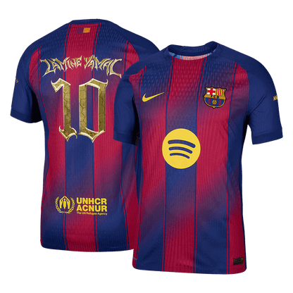 LAMINE YAMAL #10 Barcelona Thuisshirt 2025/26 Rood en Blauw Authentiek
