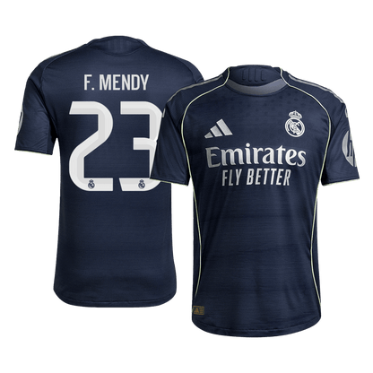 F.MENDY #23 Real Madrid Uitshirt 2025/26 Donkerblauw Authentiek