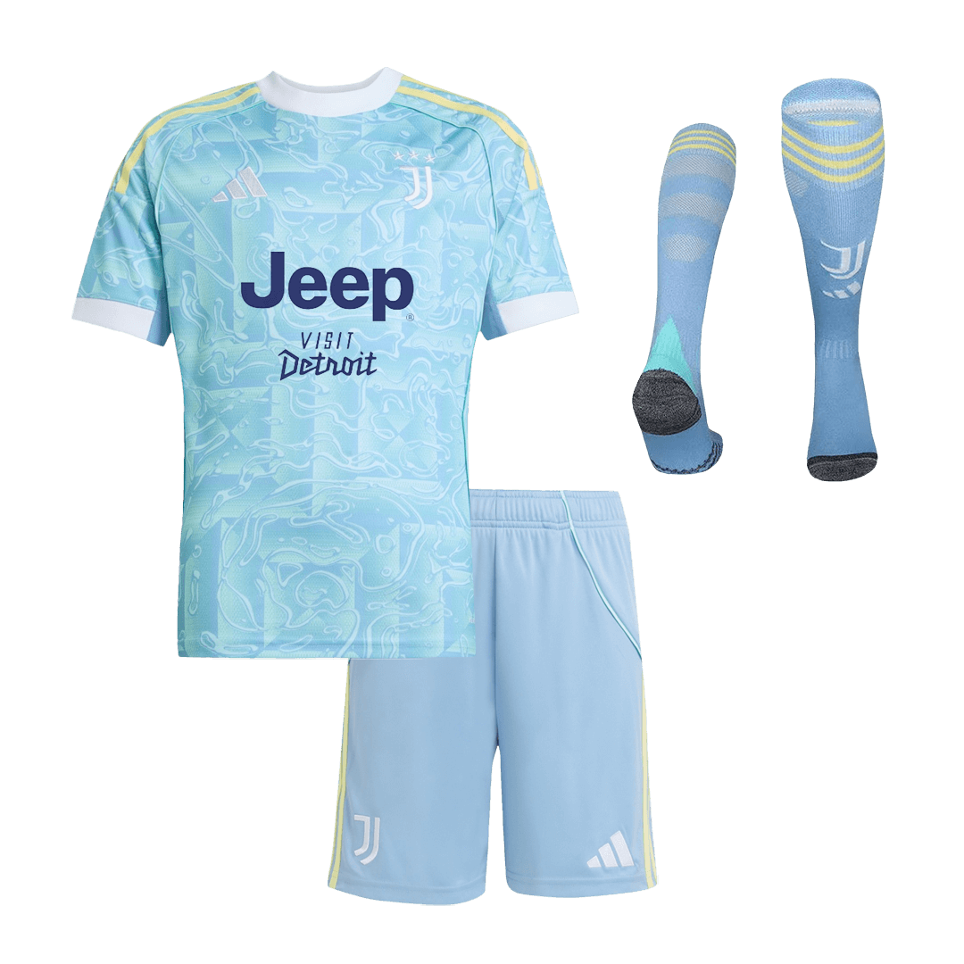 Juventus Uit Thuisshirt Kit 2025/26 Kinder Blauw