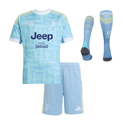Juventus Uit Thuisshirt Kit 2025/26 Kinder Blauw