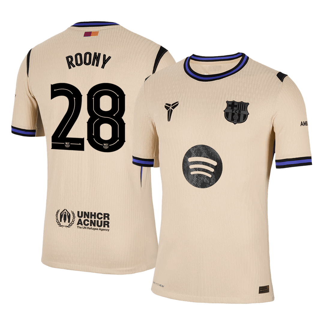 ROONY #28 Barcelona Uit Thuisshirt 2025/26 Geel Speler - UCL