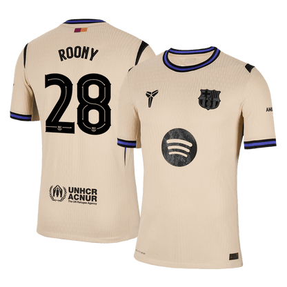 ROONY #28 Barcelona Uit Thuisshirt 2025/26 Geel Speler - UCL