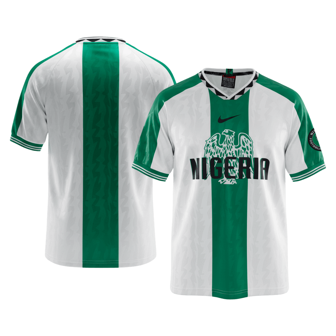 Retro Nigeria Uitshirt 1996 Groen & Wit