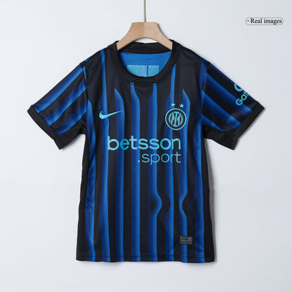Inter Milan Thuisshirt Kit 2025/26 Junior Blauw&Zwart