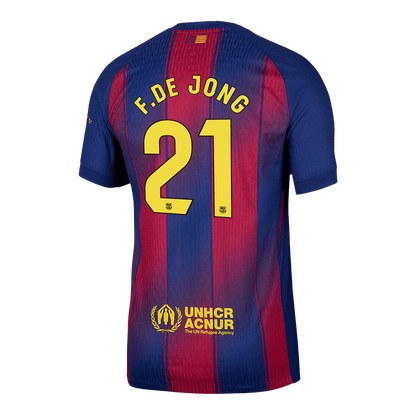 F.DE JONG #21 Barcelona Thuis Shirt 2025/26 Authentiek