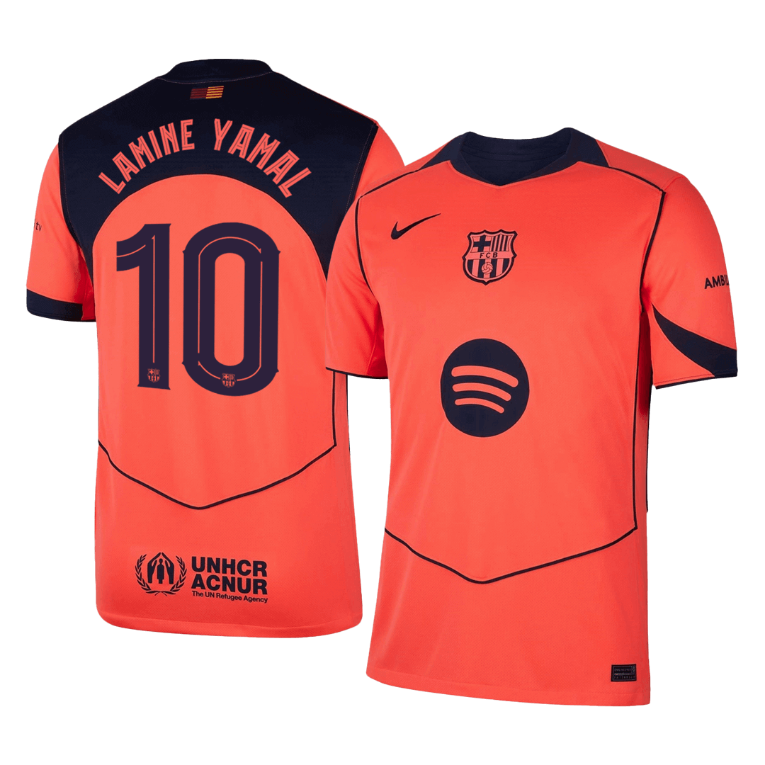 LAMINE YAMAL #10 Barcelona Derde Thuisshirt 2025/26 Oranje - UCL