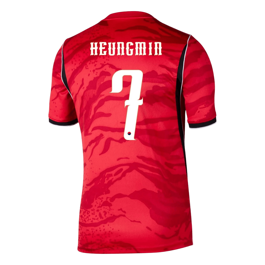 HEUNGMIN #7 Zuid-Korea Thuisshirt - Wereldkampioenschap 2026 Rood