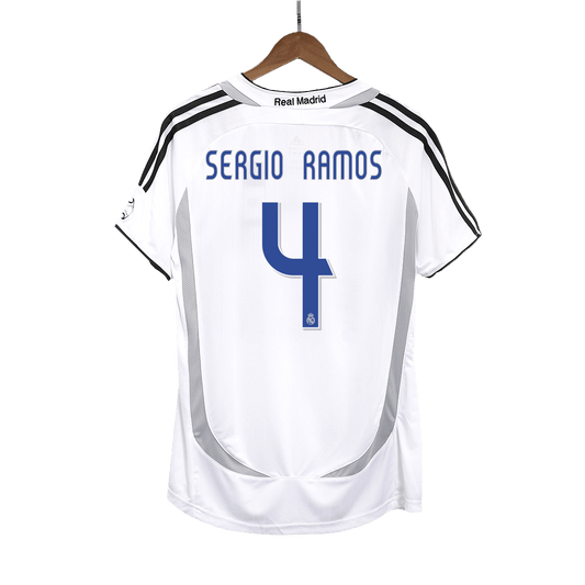 SERGIO RAMOS #4 Retro Real Madrid Thuisshirt 2006/07