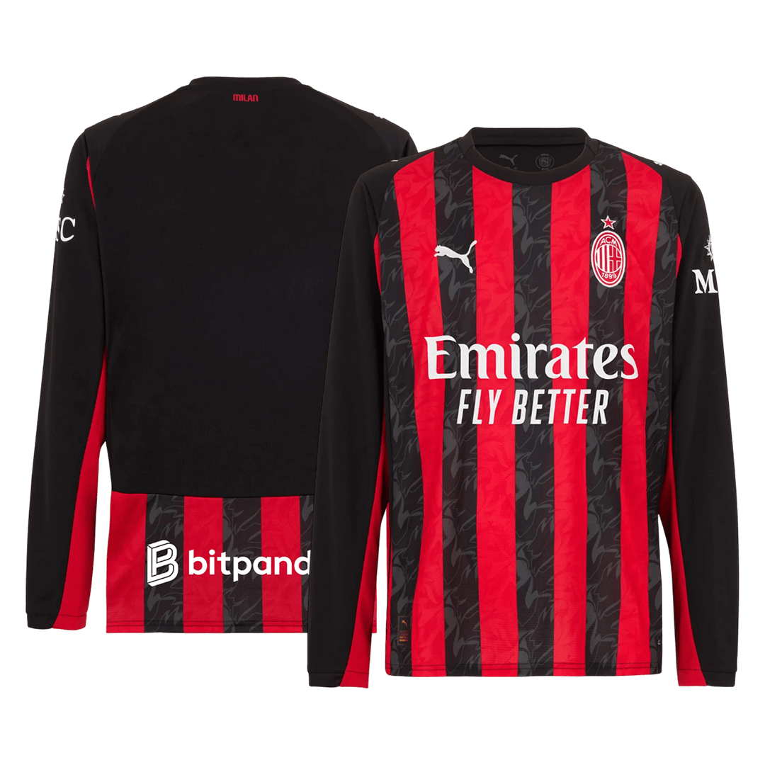 AC Milan Thuisshirt Lange Mouw 2025/26 Rood&Zwart