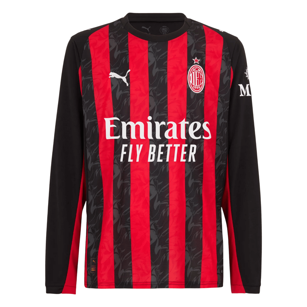 AC Milan Thuisshirt Lange Mouw 2025/26 Rood&Zwart